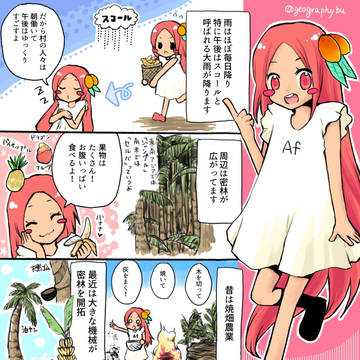 ケッペンちゃん① Af（熱帯雨林気候）ちゃん