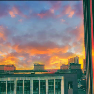 夕阳下的城市