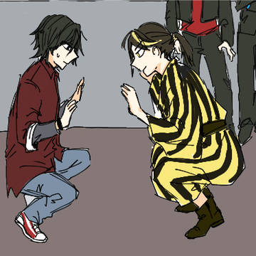 良太郎と金ちゃんが手押し相撲をすると