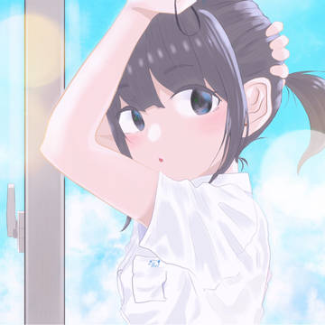 ポニテ結んでる時の女の子っていいなぁっていうイラスト