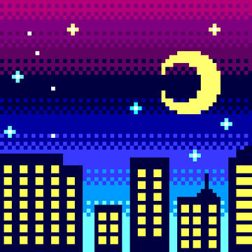 ビル街と夜空