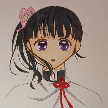 栗花落カナヲ(初描き・下手)