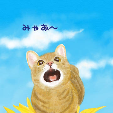 猫onひまわり
