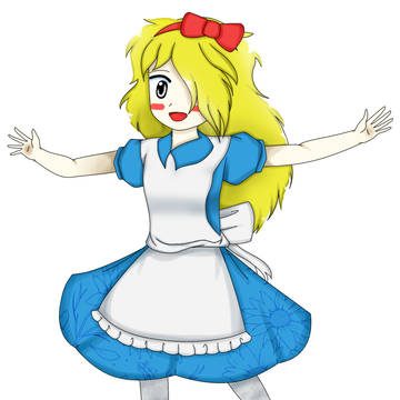 Rachel cosplays Alice