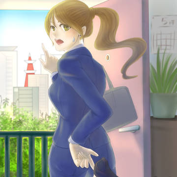 彼女と一緒に「遅刻ちこく~!」