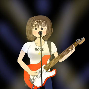 ギターを弾きながら歌うハルナ