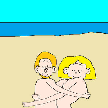 Timmy and Emily's Nude Beach Hug