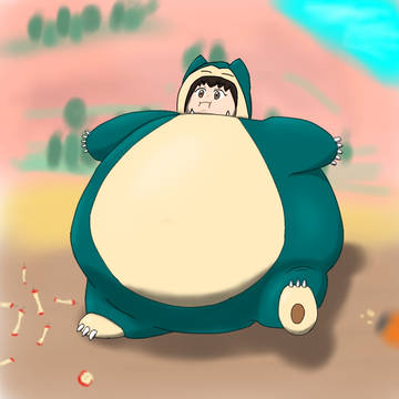 「カビゴン ごっこ が あらわれた ！ …けぷ。」