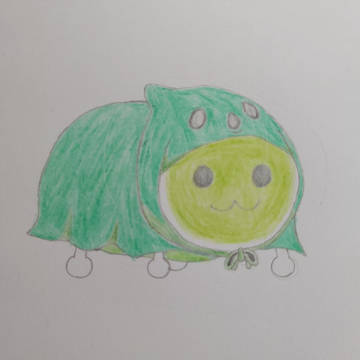 よもぎまる（ゴースト服を着る）を描いてみました