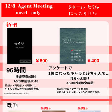 12/8スタマイオンリー　Agent Meeting　お品書き