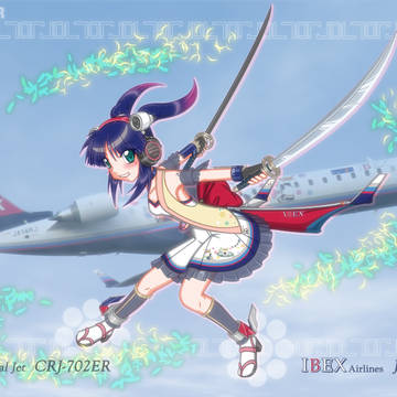 【擬人化】IBEXエアラインズ　JA14RJ(CRJ702ER)
