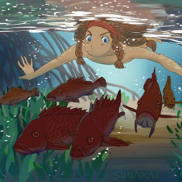 魚と泳ぐ