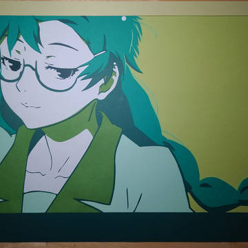 切り絵　羽川翼(未完成:目の一部と服の線)
