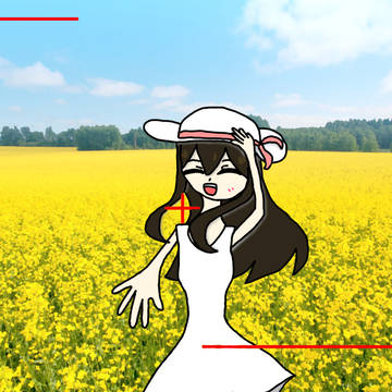 菜の花と女の子の写真
