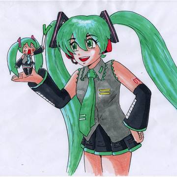 習作、手乗りはちゅねミクだよ。