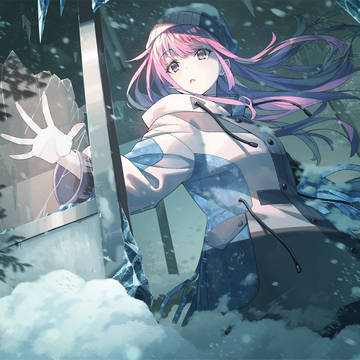 雪の中