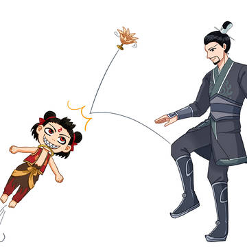 Nezha and father.