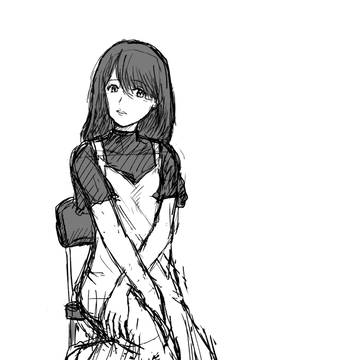 ラフ・椅子と女の子