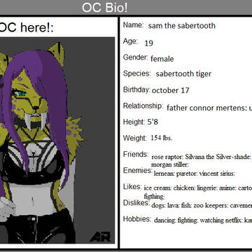 Sam the sabertooth bio