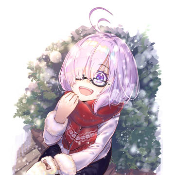 せんぱい!雪ですよ!