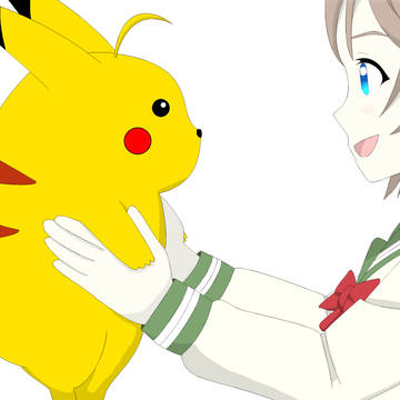 年賀状2020　渡辺曜＆ピカチュウ(千歌アホ毛)