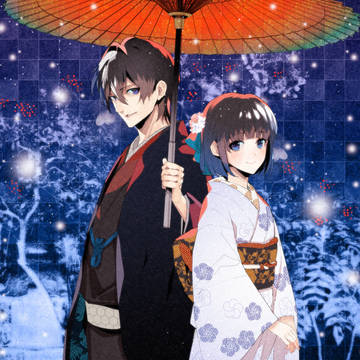 雪と和傘