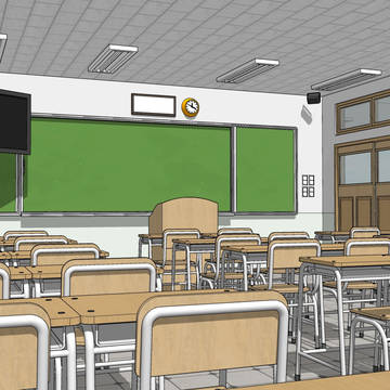 無効スケッチアップ 学校教室