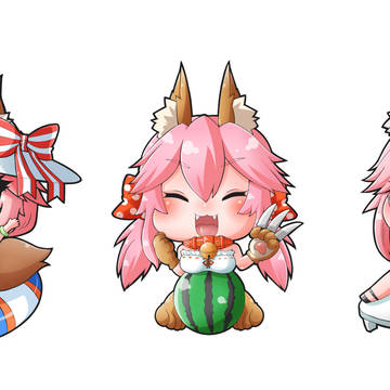 水着タマモナインアクキーイラスト