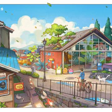 朝の町