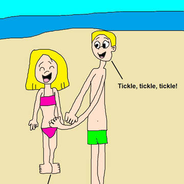 Timmy is Tickling Emily's Belly
