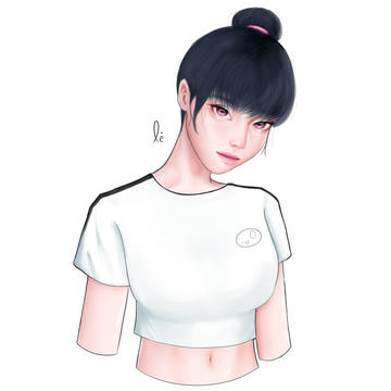 똥머리 여자