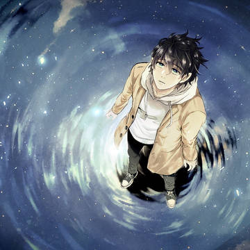 月の下