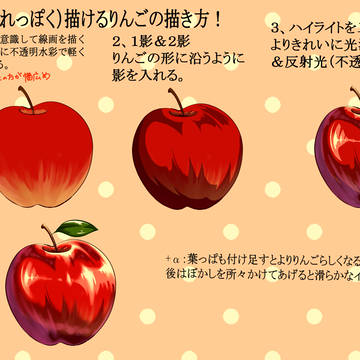 アニメ塗りで「りんご」の描き方