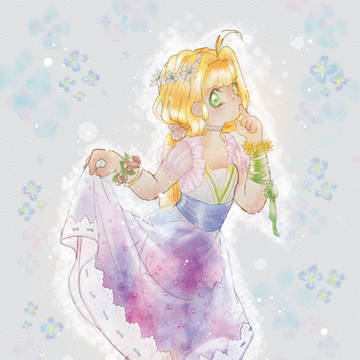 紫陽花柄のスカート