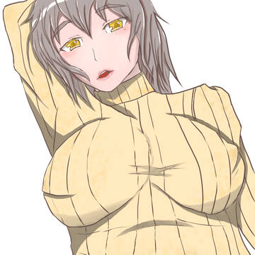 ぽっちゃり縦セーター　色付き