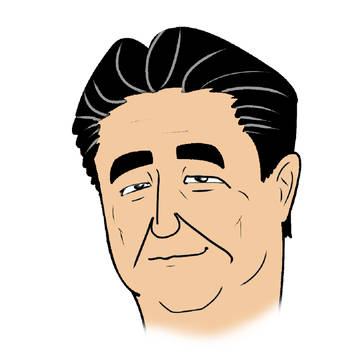 安倍晋三首相の似顔絵
