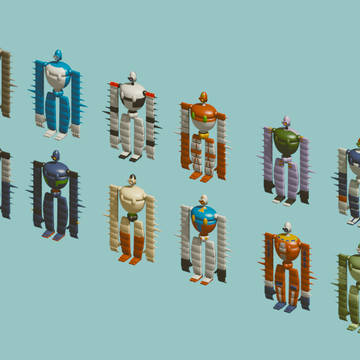 いろんな色のロボット兵