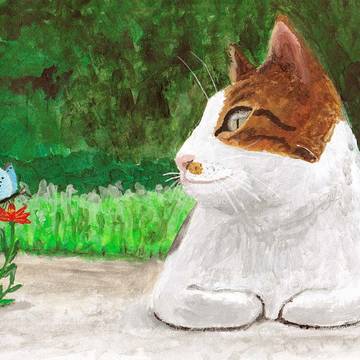 ネコと蝶