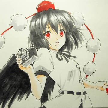 射命丸文を描いてみた(ワンドロ)