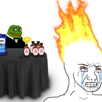 Wojak vs. Pepe: Burning Wojak