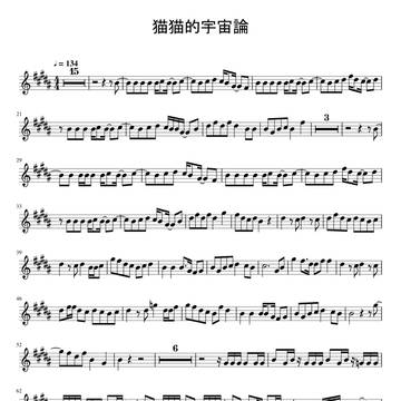「猫猫的宇宙論」右手のみ楽譜