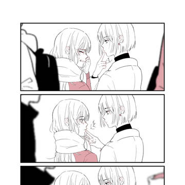 冬の駅であったかい百合