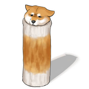 ちくわから出れない犬