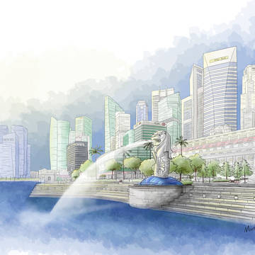 Sketch of Singapore Merlion
