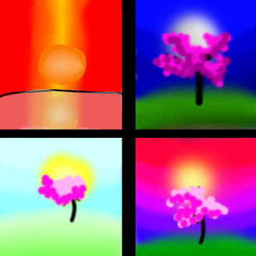4 Sky With Cherry Blossom Trees