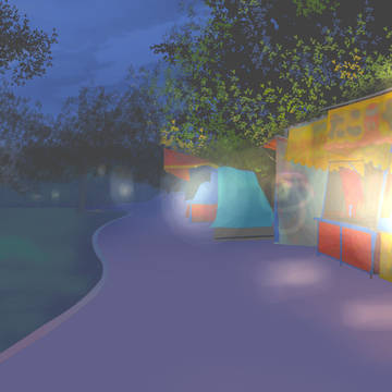 夕方と夜の屋台　(ハズレ道あたり)