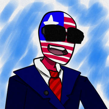 Blue and red, but also black