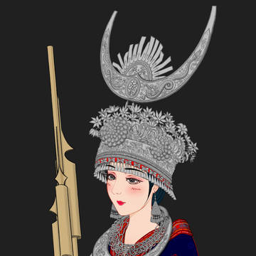 贵州苗族女孩