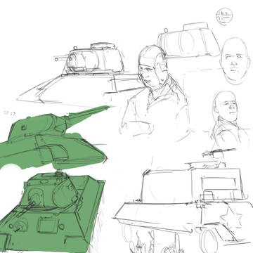 落書き 戦車 T-34 など