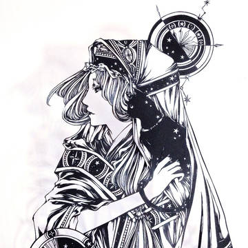 切り絵 : 夜空の旅人